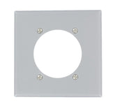 Leviton S701-GY Single Receptacle Wallplate, 4-1/2 in L, 4-9/16 in W, 2 -Gang, Steel, Aluminum, Flush Mounting